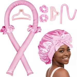 Pink Satin Hair Care Set